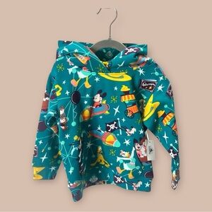 [KID] DISNEY Teal Pattern Hoodie 3T NWT Cotton Blend